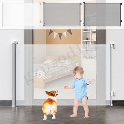 Prodigyの手すりの引き込み式のゲートの犬のための拡張可能な安全ゲートへの屋内屋外の引き込み式のゲートの壁